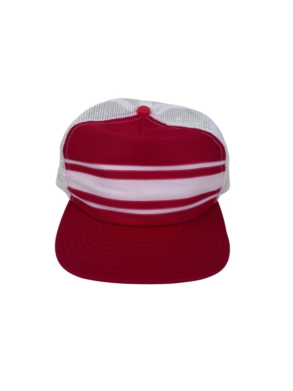 Vintage 70s 80s Reynolds Trucker Hat Red White 3 Stripe Mesh Snapback USA Made